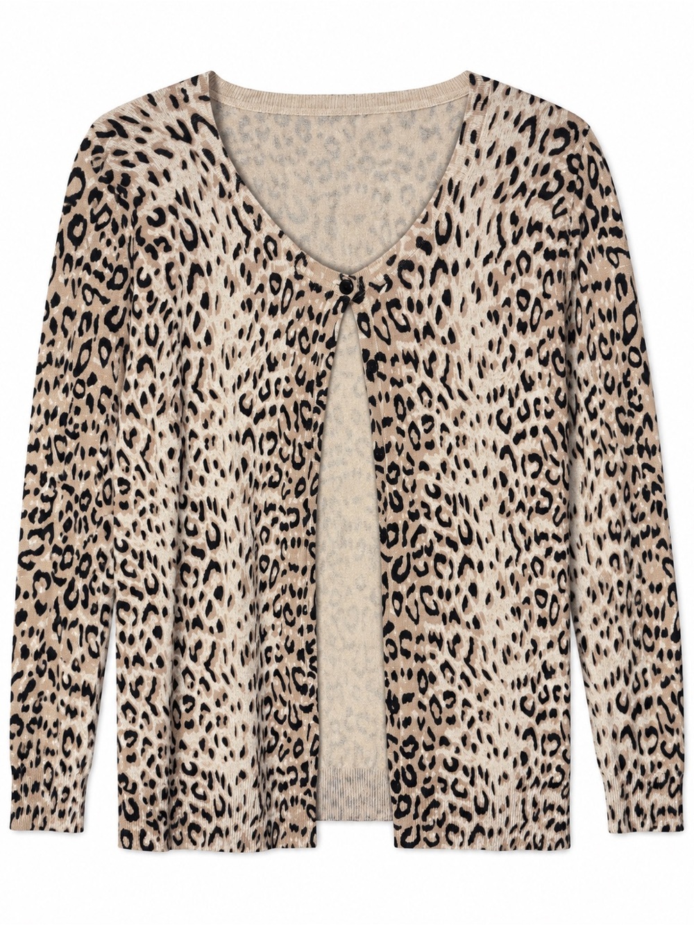 Joseph A Leopard Cheetah Print Lightweight Button Cardigan Women’s Medium